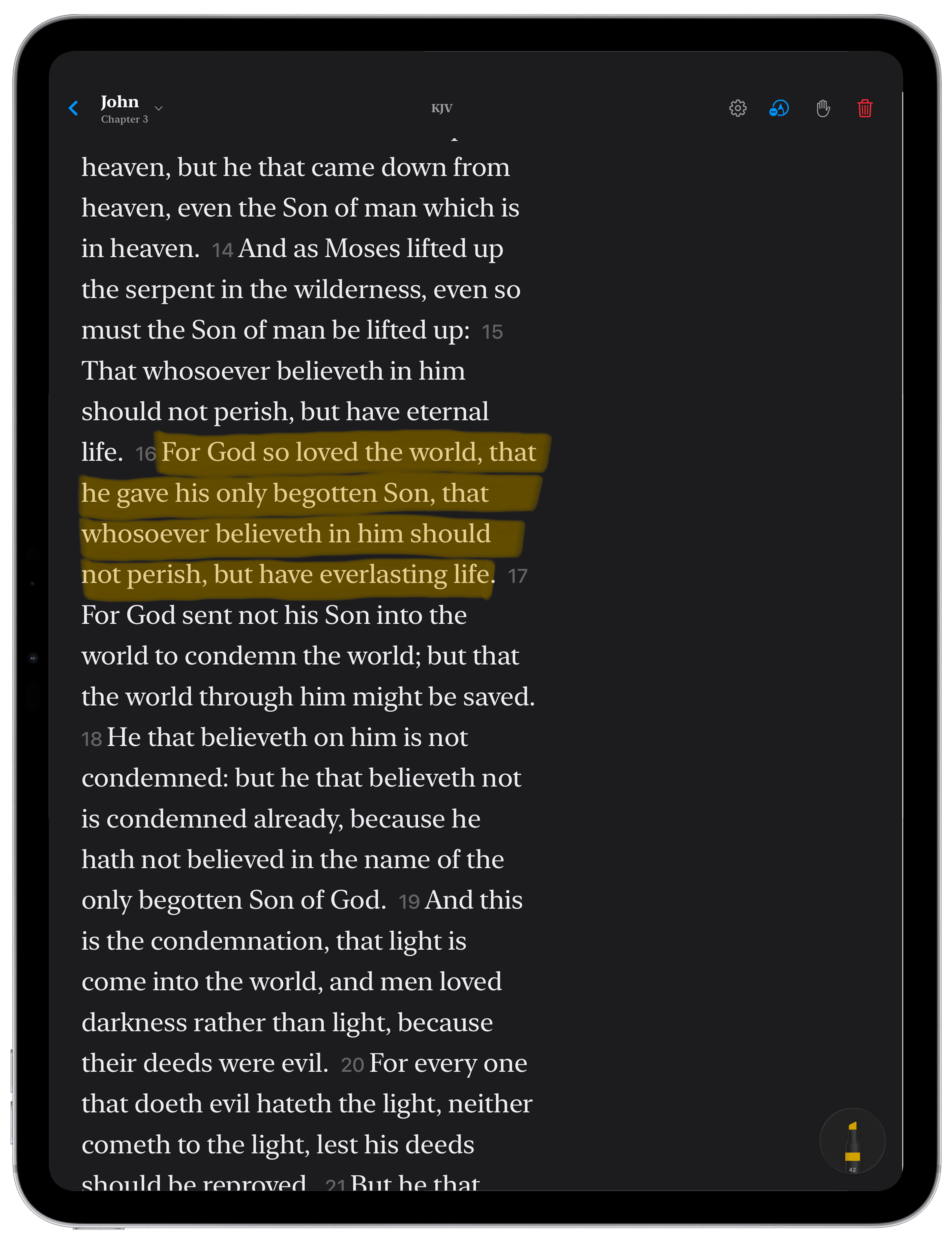Journal Bible iPhone App Interface Screenshot