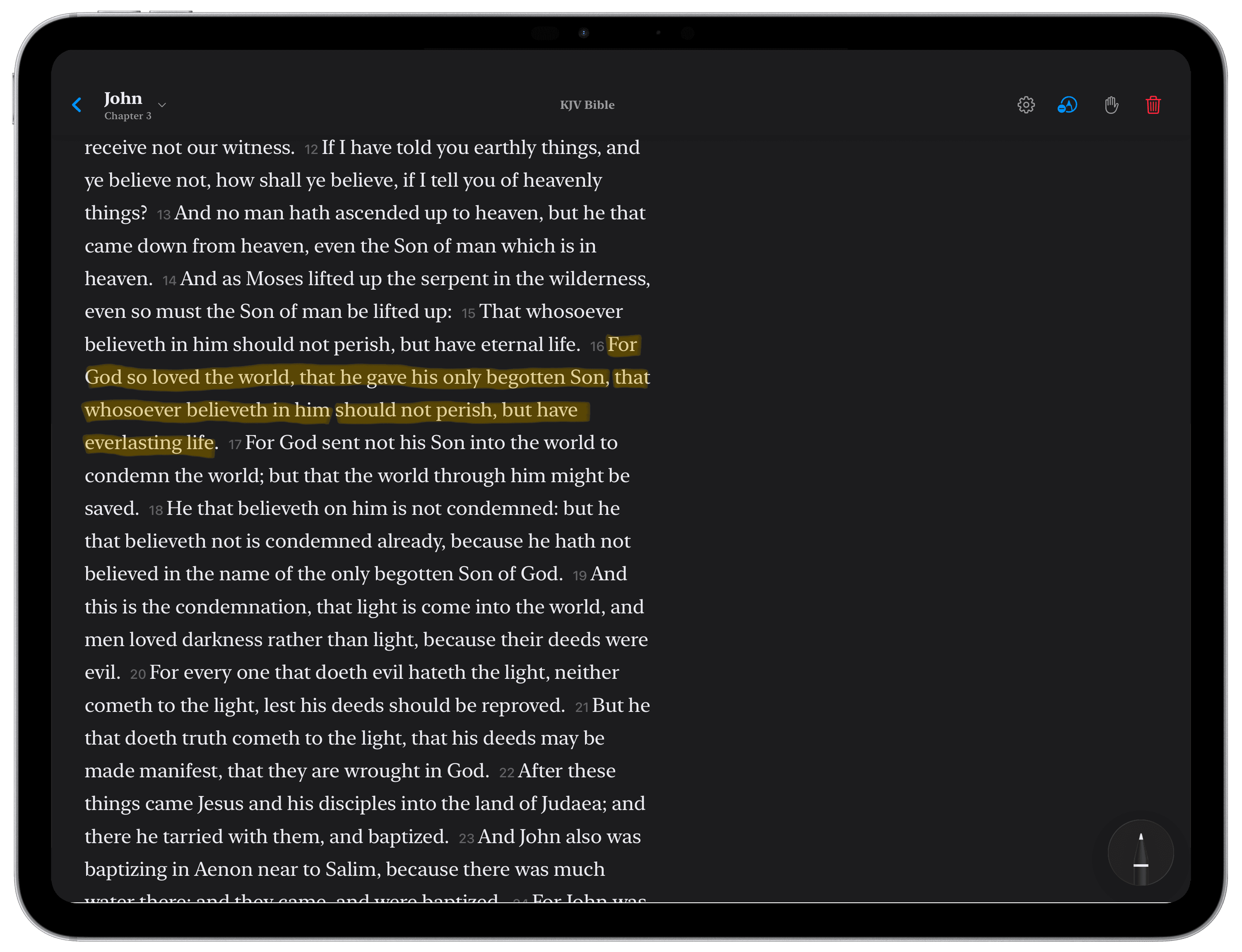 Journal Bible iPad App Interface Screenshot
